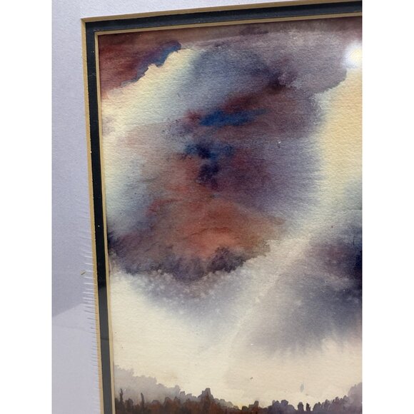 Original Southwest Desert Landscape Watercolor Painting With Double Mat - Picture 6 of 9